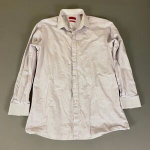 HUGO BOSS Slim Fit‎ Purple Striped Dress Shirt Button Down Long Sleeve 16.5/34